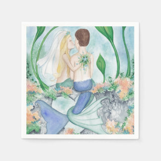 Serviette En Papier Camille Grimshaw I Do Mermaid Mariage Napkins