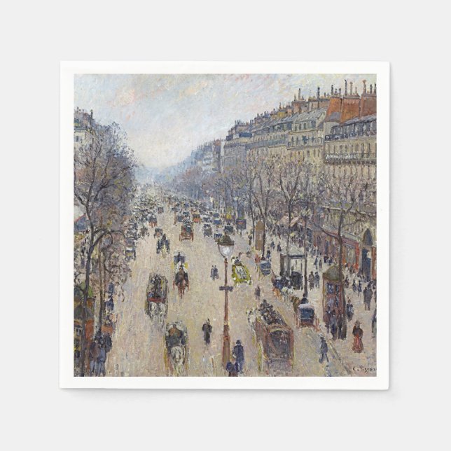 Serviette En Papier Camille Pissarro - Boulevard Montmartre, matin (Devant)