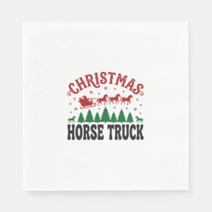Serviette En Papier Camion à chevaux de Noël Western Santa Sleigh Desi
