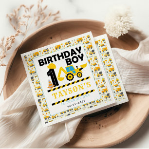 Serviette En Papier Camion de Construction 1er Anniversaire Fête Enf