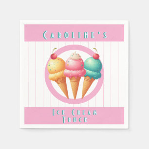 Serviette En Papier Camion de crème glacée colorée