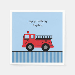 Serviette En Papier Camion de feu mignon Anniversaire personnalisé