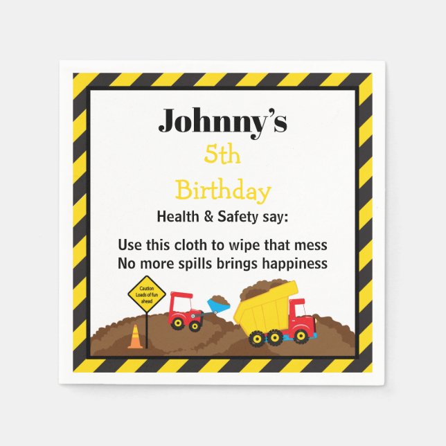 Serviette En Papier Camion de pompage et crevette (Devant)