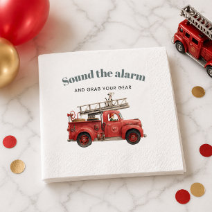 Serviette En Papier Camion de pompiers Anniversaire Sonnez l'alarme