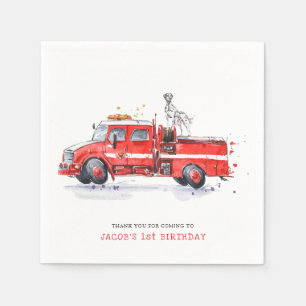 Serviette En Papier Camion de pompiers & Dalmatien   Anniversaire des 