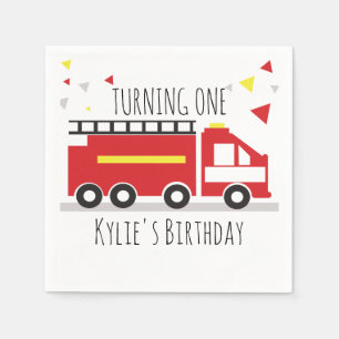 Serviette En Papier Camion de pompiers pour enfants Fun Confetti Anniv