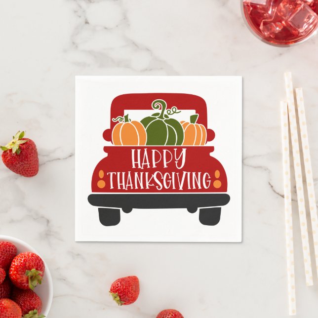 Serviette En Papier Camion de Thanksgiving (En situation)