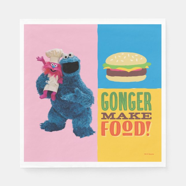 Serviette En Papier Camion fourré de Cookie Monster | Gonger Make Food (Devant)