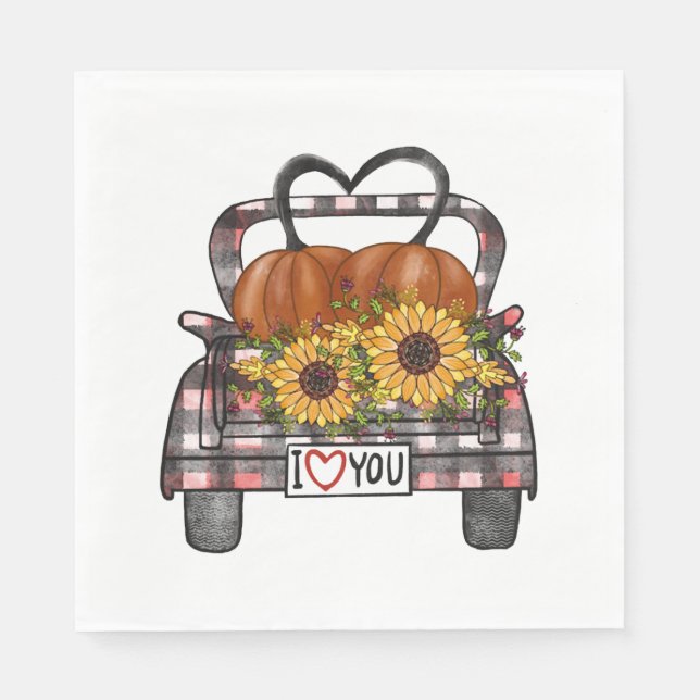 Serviette En Papier Camion Halloween (Devant)