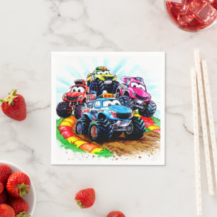Serviette En Papier Camion Monster pour enfants