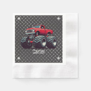 Serviette En Papier Camion monstre rouge