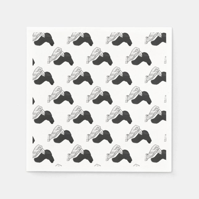 Serviette En Papier Camion Silhouette à la main (Devant)