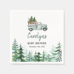 Serviette En Papier Camion vert Bois Animaux Papier
