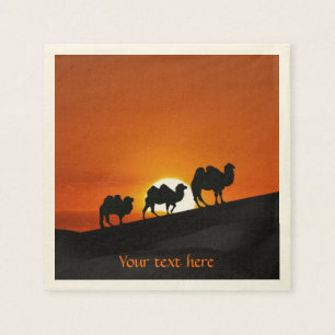 Serviette En Papier Camions au coucher du soleil