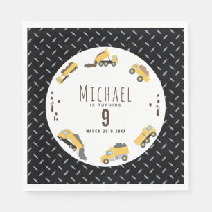 Serviette En Papier Camions de construction Camions de construction Jo