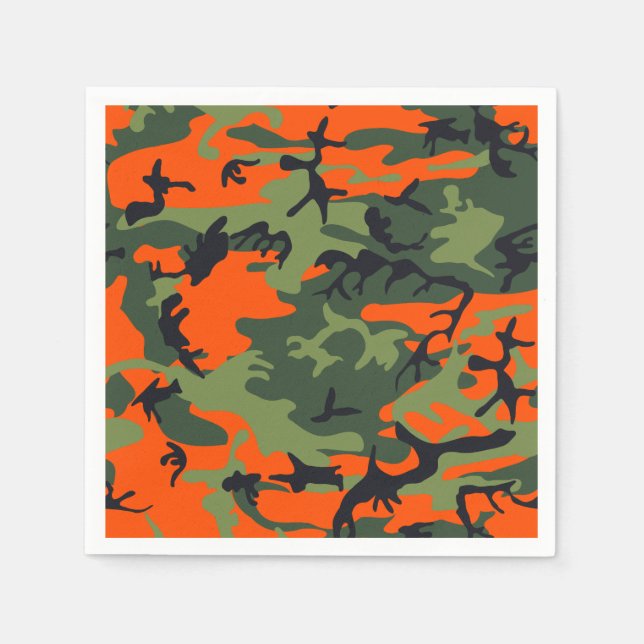Serviette En Papier Camo Chasseur orange (Devant)