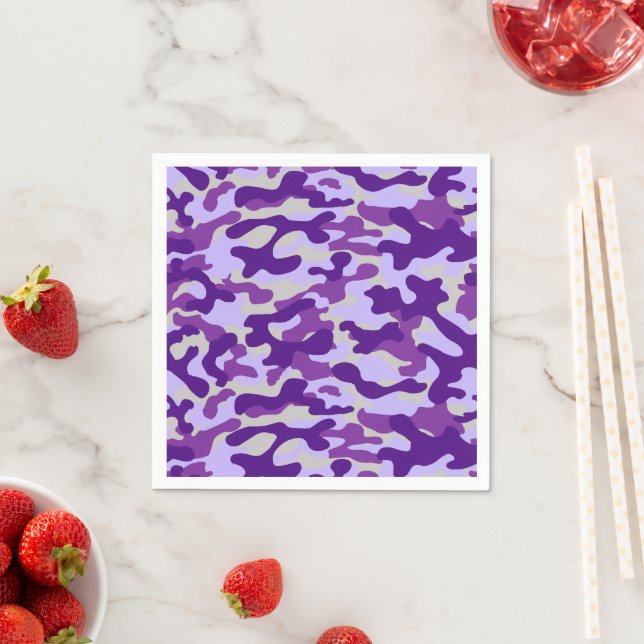 Serviette En Papier Camo violet  (En situation)