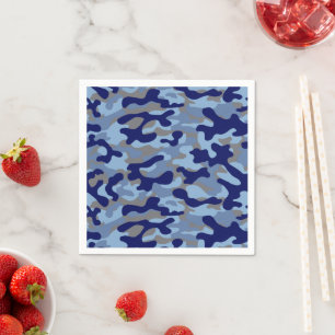 Serviette En Papier Camouflage Bleu