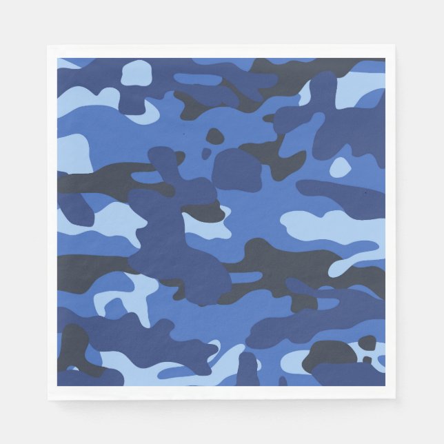 Serviette En Papier Camouflage Bleu Camo Motif de l'armée (Devant)