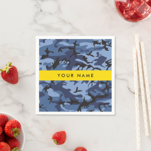 Serviette En Papier Camouflage Bleu Marine Personnalisez votre nom