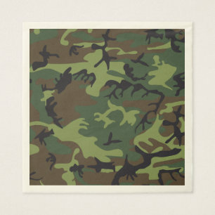 Serviette En Papier Camouflage Brown vert. Camo ton