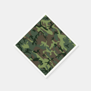 Serviette En Papier Camouflage Camo Green Brown Pattern