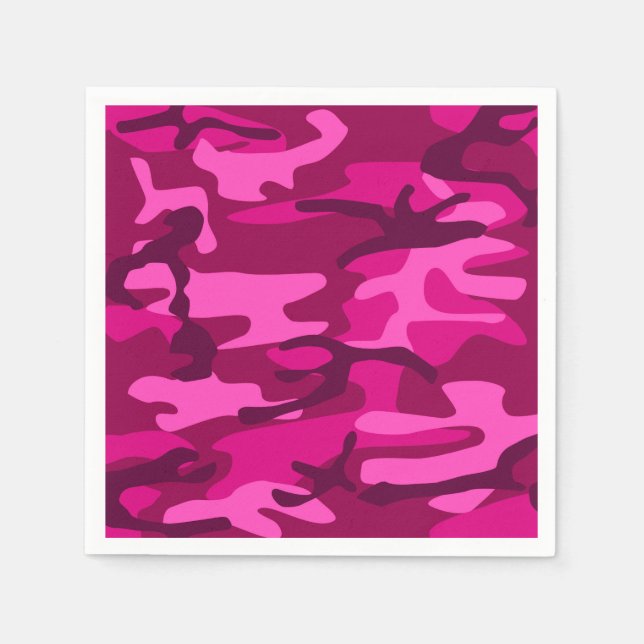 Serviette En Papier Camouflage Camouflage Fuchsia rose chaud Motif (Devant)