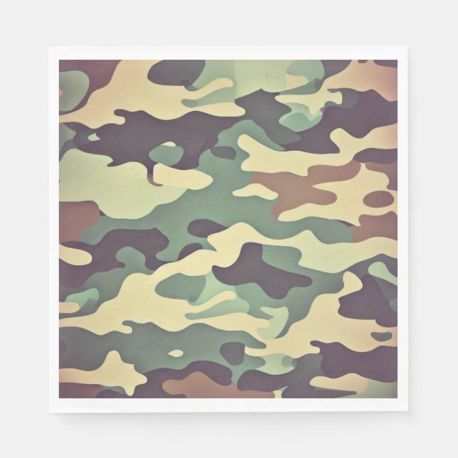 Serviette En Papier Camouflage classique en bois (Devant)