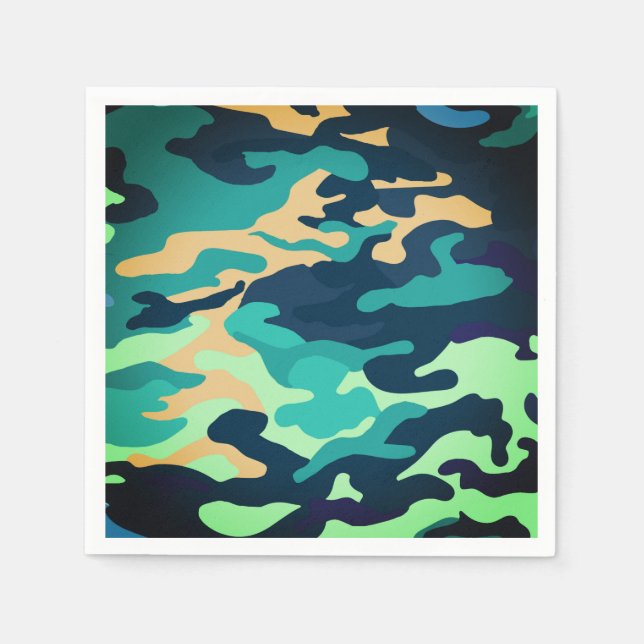 Serviette En Papier Camouflage Cocktail Napkin (Devant)