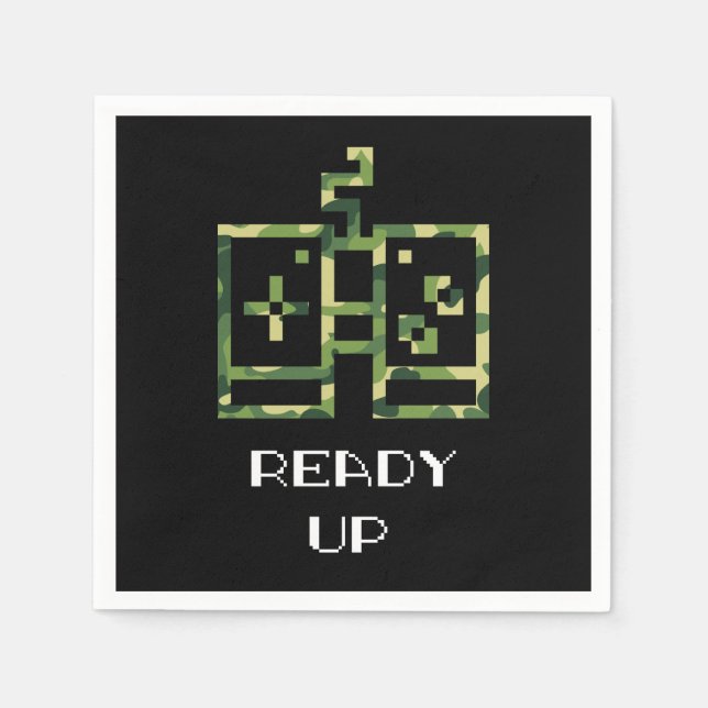 Serviette En Papier Camouflage Contrôleur de jeu vidéo prêt Gamer (Devant)