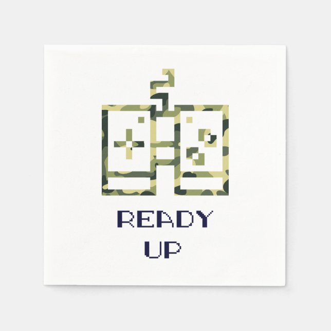 Serviette En Papier Camouflage Contrôleur de jeu vidéo prêt Gamer (Devant)