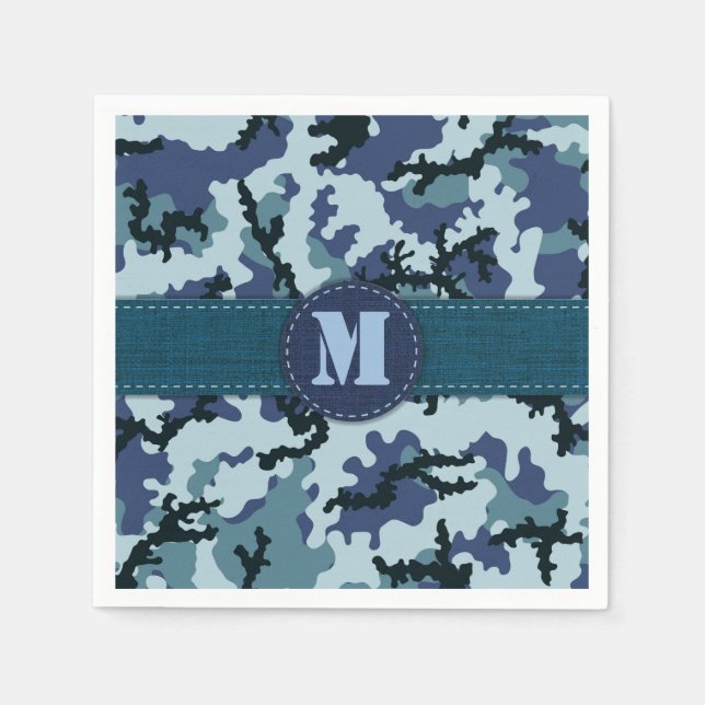 Serviette En Papier Camouflage de la marine (Devant)
