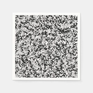 Serviette En Papier Camouflage de Parti Gris Blanc Arctique Noir