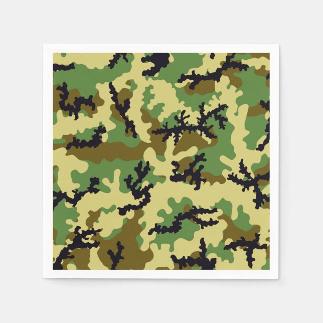 Serviette En Papier Camouflage des bois (Devant)