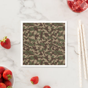 Serviette En Papier Camouflage en bois profond