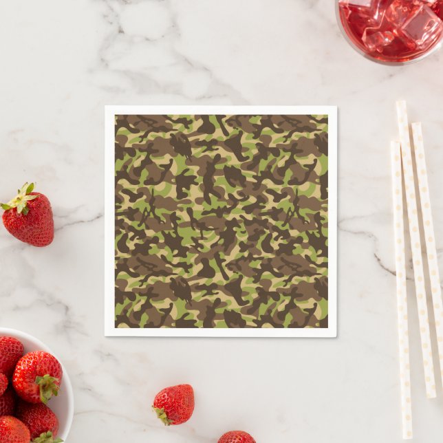 Serviette En Papier Camouflage en cascade  (En situation)