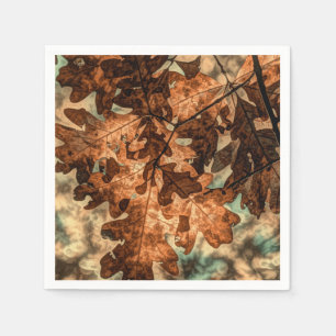 Serviette En Papier camouflage Feuilles d'automne Orange Chute Foliage