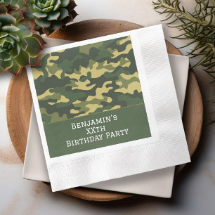 Serviette En Papier Camouflage militaire Anniversaire de fête Thème Pe