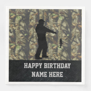 Serviette En Papier Camouflage robuste Pêche Anniversaire serviettes