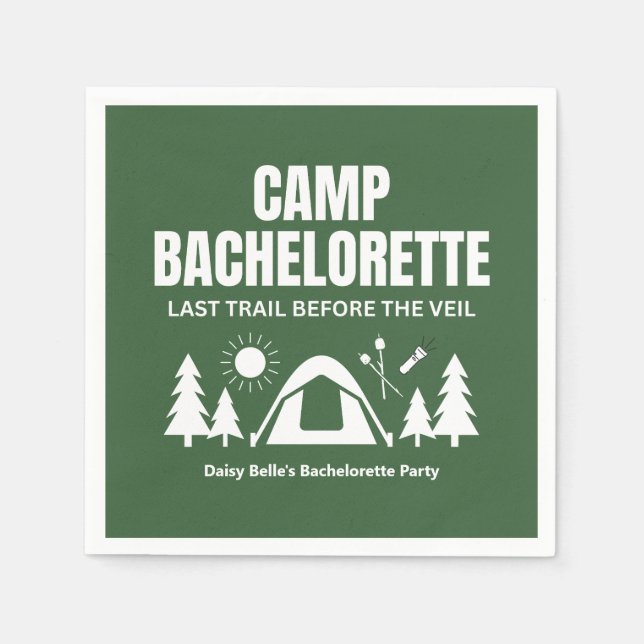 Serviette En Papier Camp Bachelorette Green Paper Napkin (Devant)