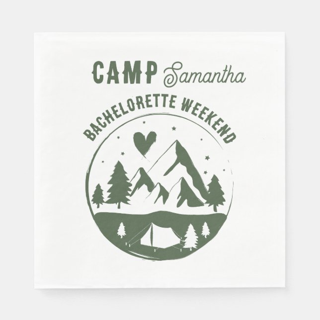Serviette En Papier Camp de fête de Bachelorette Camping Bach Week-end (Devant)