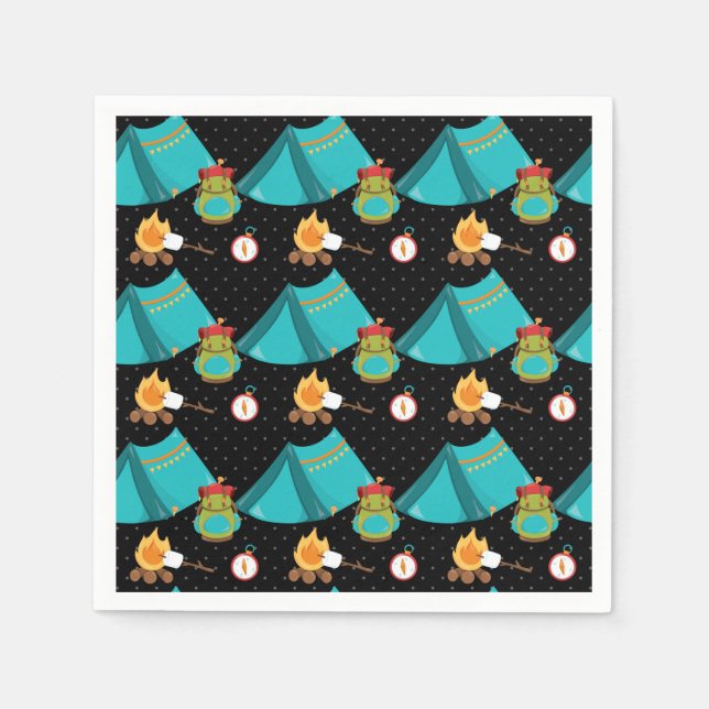 Serviette En Papier Camp d'été - choisissez votre couleur arrière - pl (Devant)