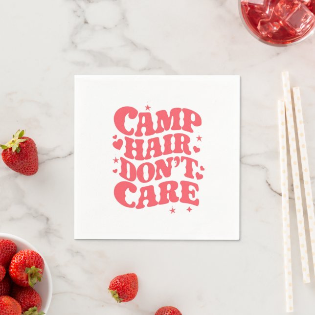 Serviette En Papier Camp Hair Ne vous souciez pas Camping d'été Filles (En situation)