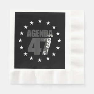 Serviette En Papier Campagne de réélection patriotique Agenda 47 Trump
