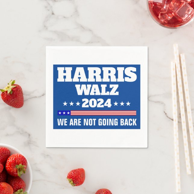 Serviette En Papier Campagne Harris Walz 2024 (En situation)