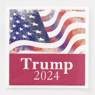 Serviette En Papier Campagne Trump 2024 - Drapeau américain