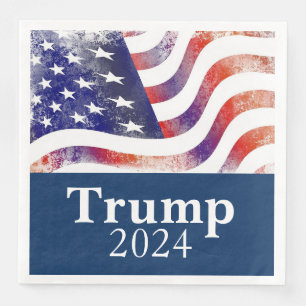 Serviette En Papier Campagne Trump 2024 - Drapeau américain