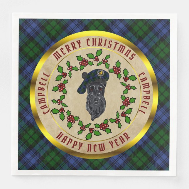 Serviette En Papier Campbell Scottie Dog Christmas Paper Dinner Napkin (Devant)