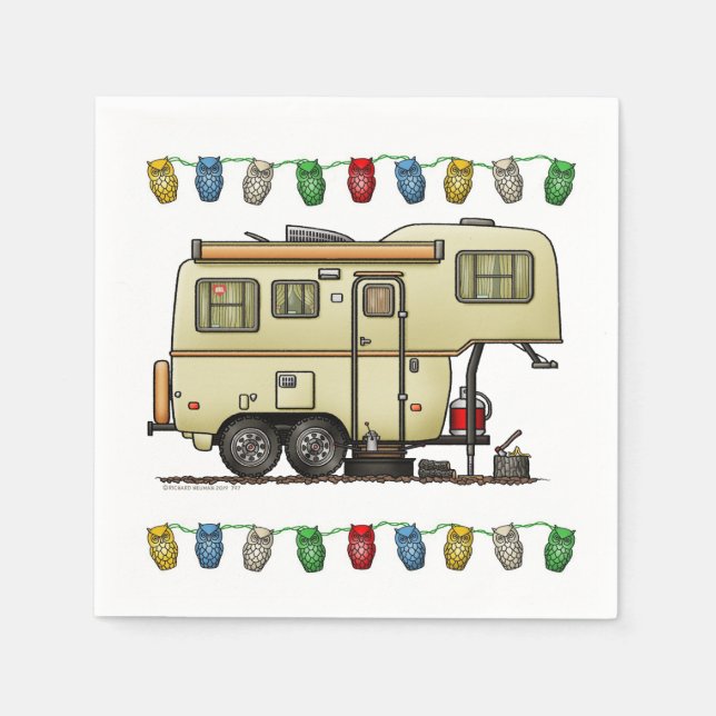 Serviette En Papier Camper 5e roue Scamp Camper RV heureux camper (Devant)