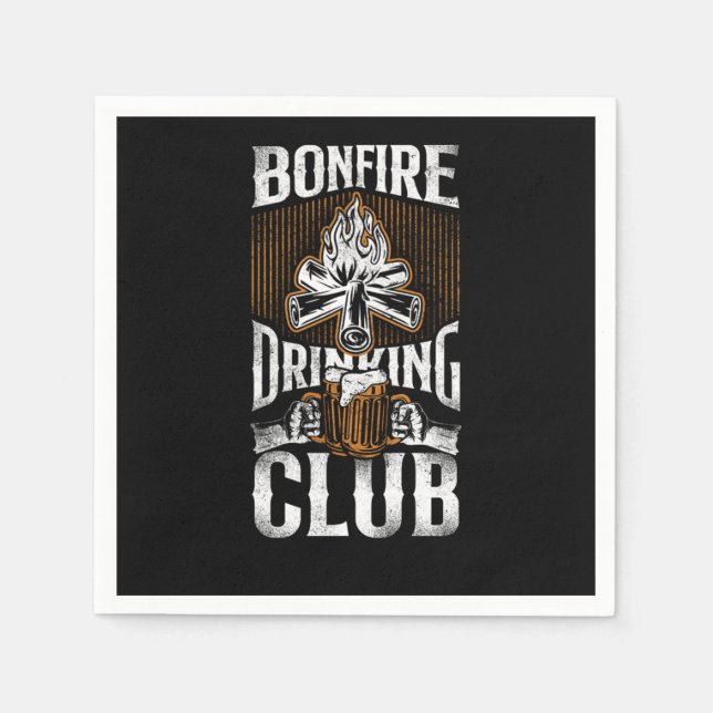 Serviette En Papier Camping Bonfire Drinking Club Campfire Drunk Alcoh (Devant)